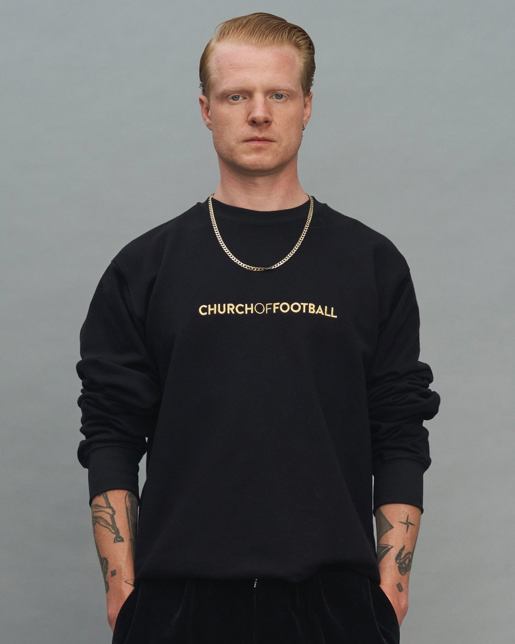 Black and 2025 gold crewneck