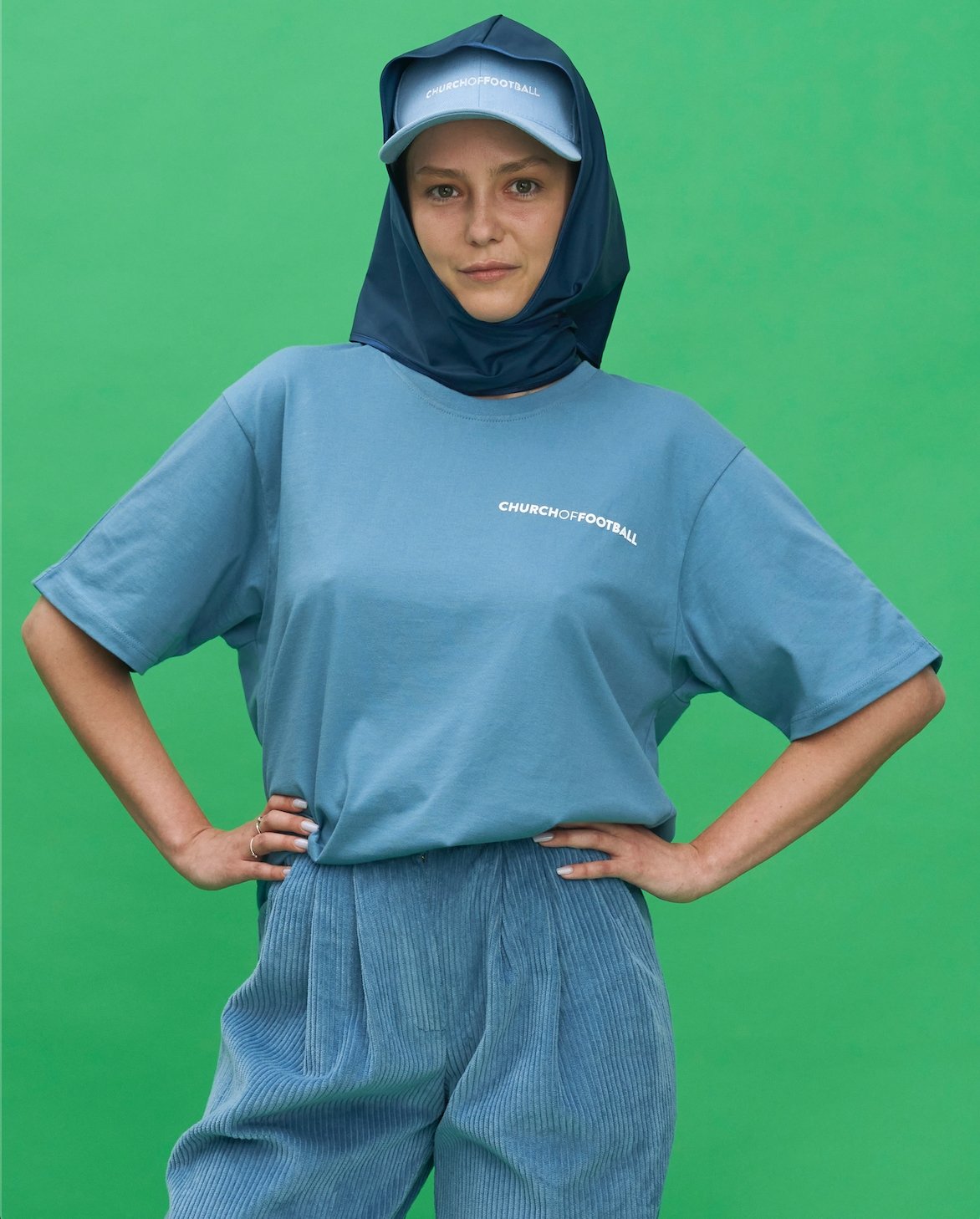 CoF original T-shirt polish sky blue – ChurchOfFootball